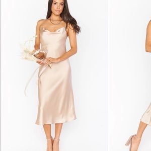 Show Me Your Mumu, Verona Cowl, Champagne Luxe Satin, Small. New without tags